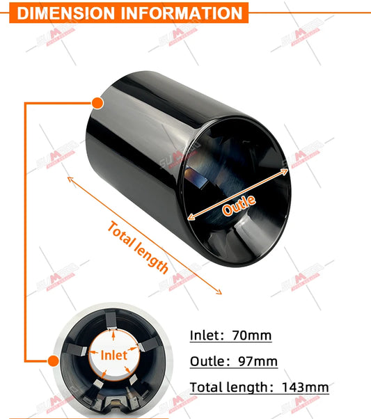 4x OEM Style Endrohrblende aus Edelstahl für F-Serie M2, M3, M4, M5, M6